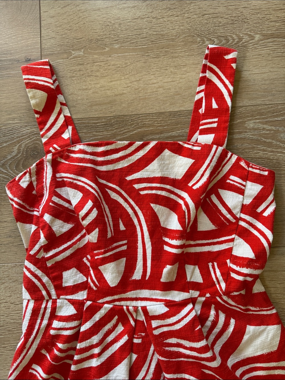 Banana Republic Red and White Printed Cotton Dress - Picture 3 of 7